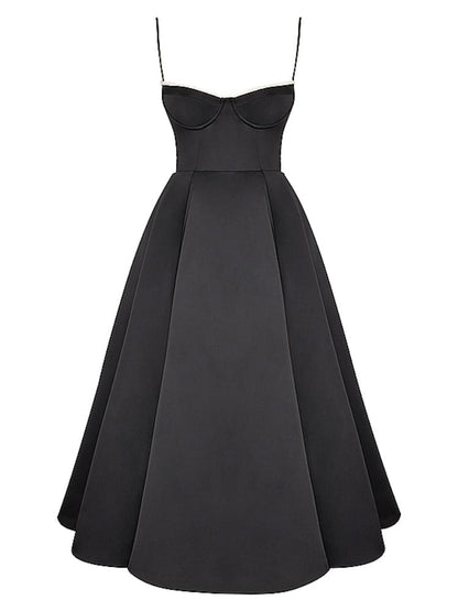 Black Tulle Midi Dress