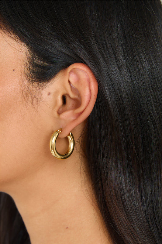 18k Gold Plated Power To Her Hoop Earrings Gold