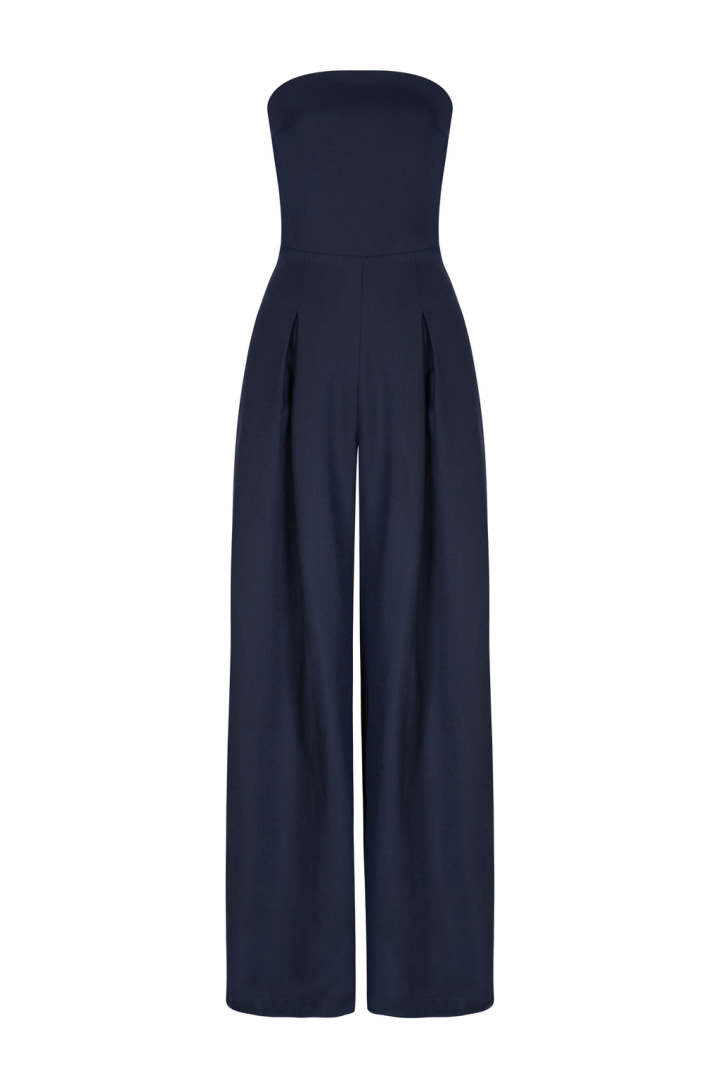 Blue Tube Top Jumpsuit