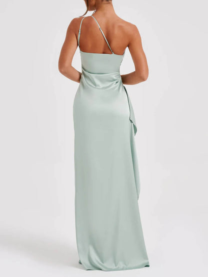 Satin Slit Maxi Dress