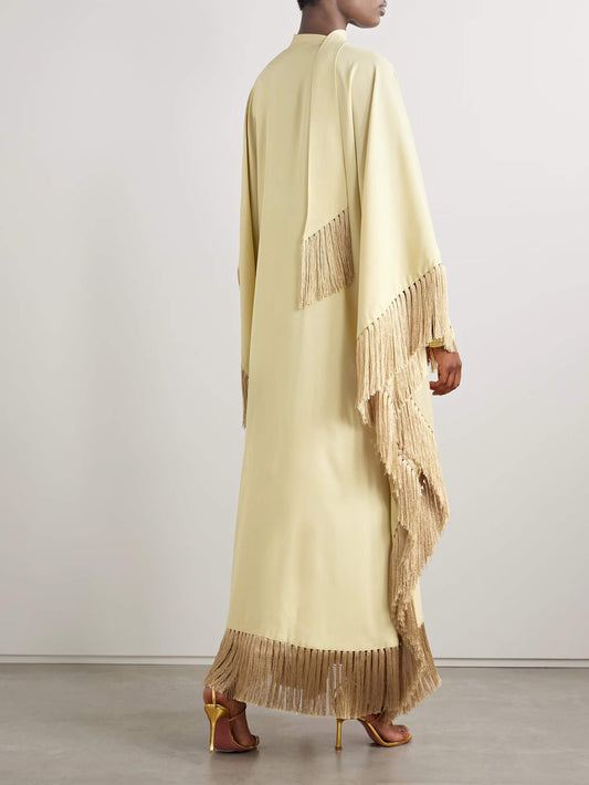 Mrs Ross Fringed Crepe Kaftan