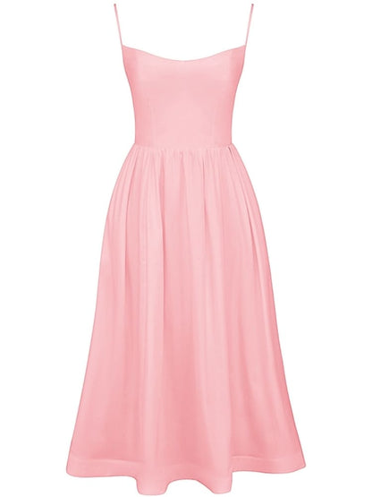 Rose Pink Cotton Corset Sundress