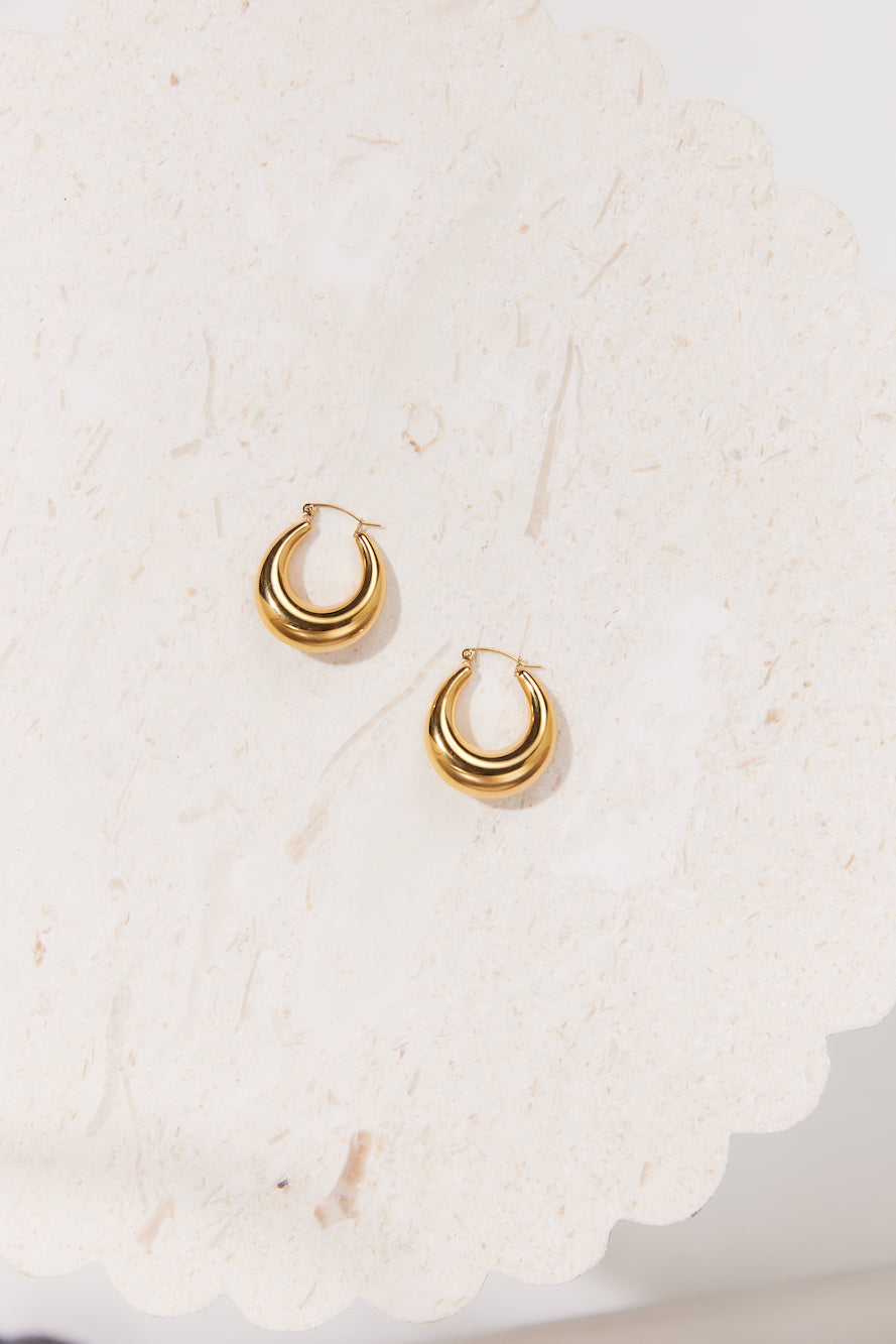 18k Gold Plated Sleekest Hoop Earrings Gold