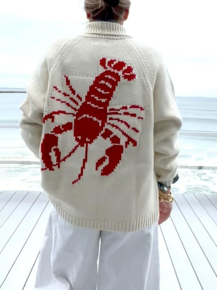 Fun Lobster Cardigan Sweater Jacket