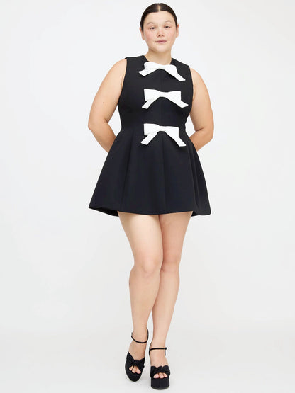 Silk Bow Charm Mini Dress