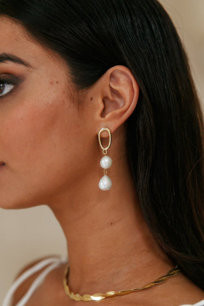 18K Gold Plated Pearly Goods Earrings