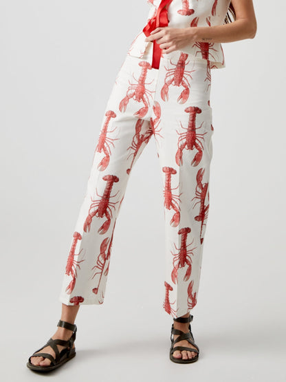 Lobster Print Straight Pants-Set