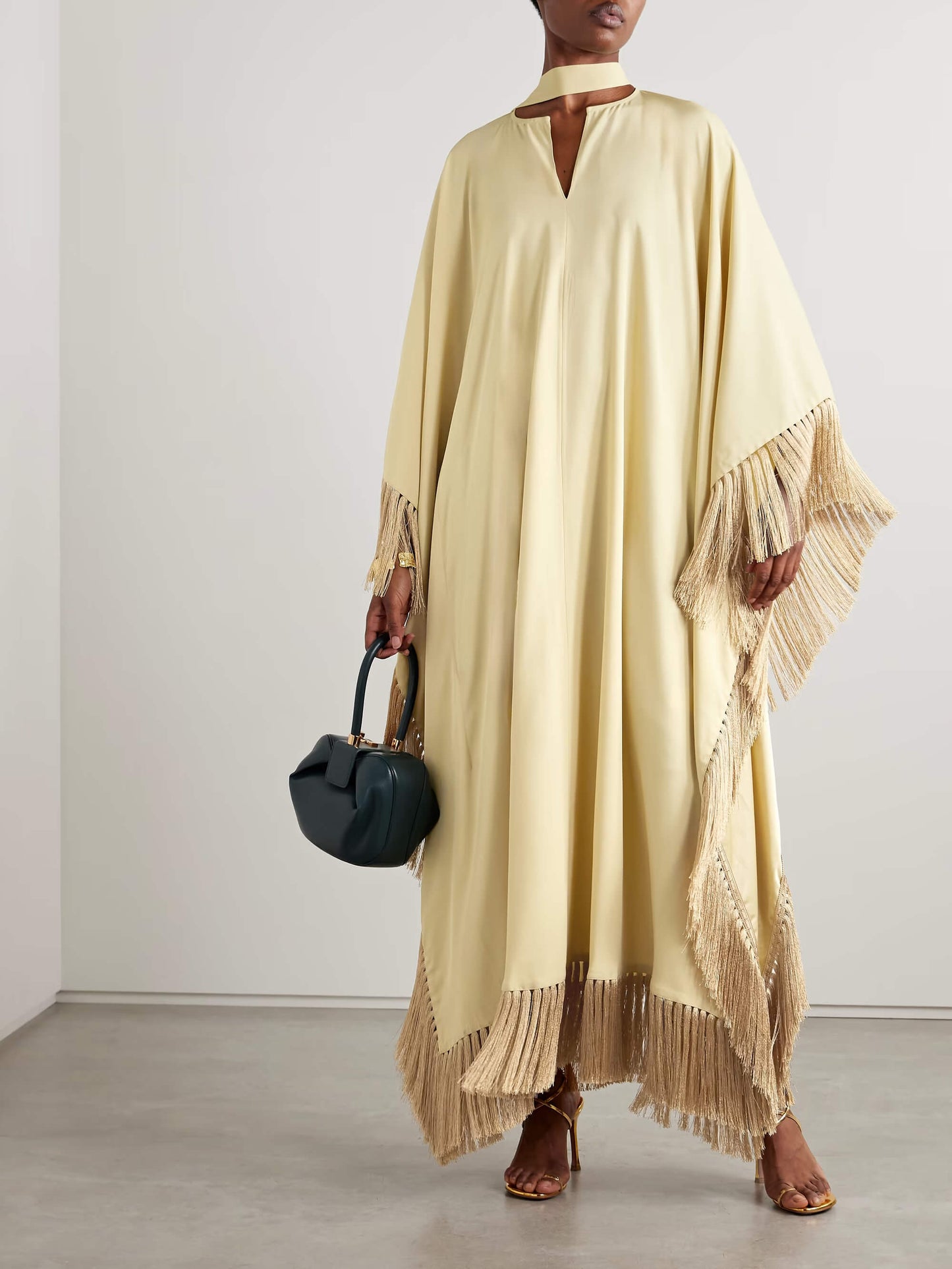 Mrs Ross Fringed Crepe Kaftan