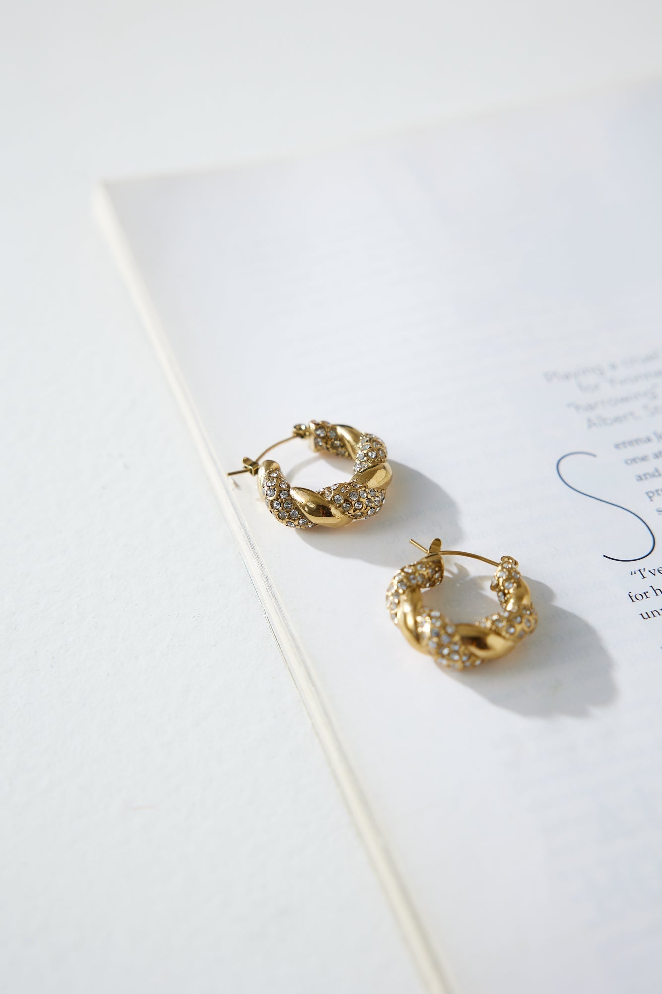 18k Gold Plated Crystal Lover Earrings Gold