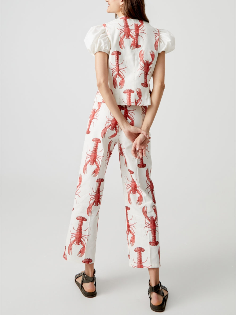 Lobster Print Straight Pants-Set