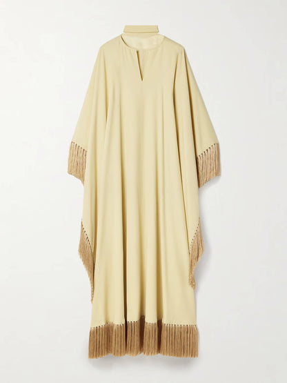 Mrs Ross Fringed Crepe Kaftan