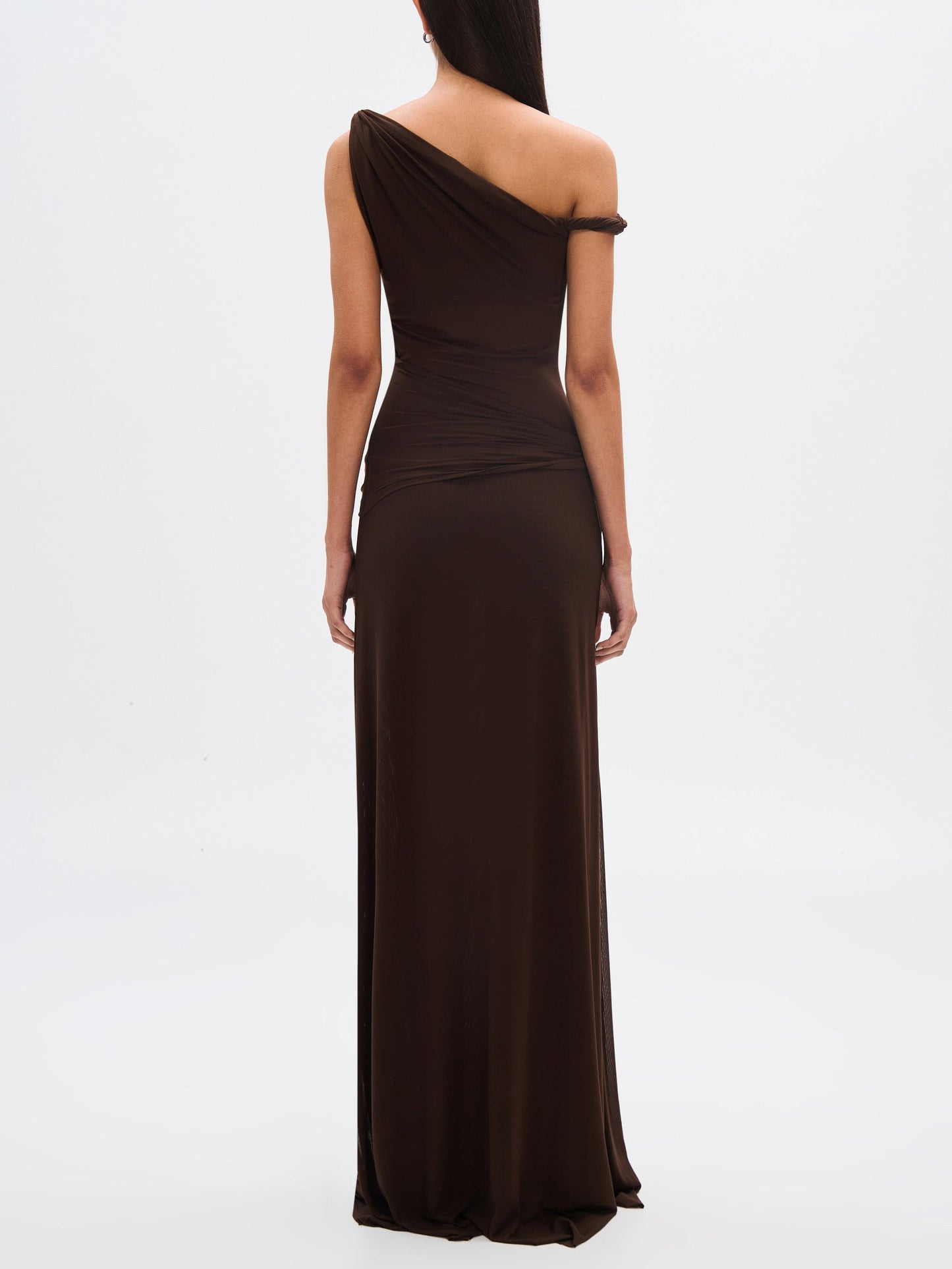 Espresso Sisal Mesh Maxi Dress