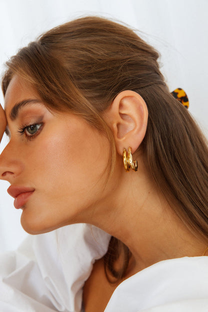 18K Gold Plated Resplendent Earrings Gold