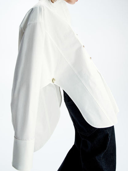 Statement Button Tuxedo Shirt & Fringed Trim Pants