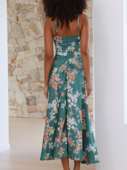 Dreamers Midi Dress - Green Floral