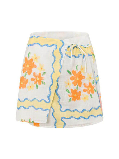 Irregular Printed Skirt-Set