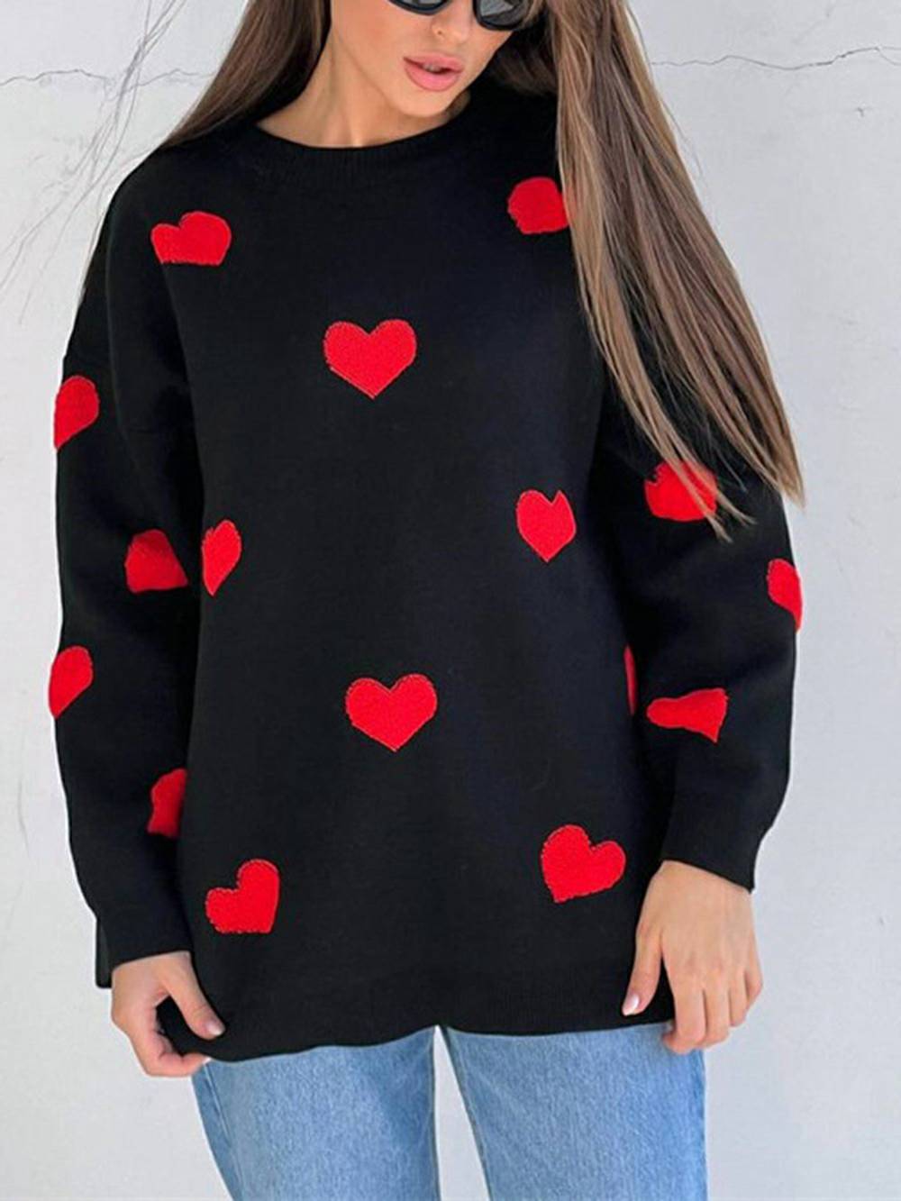 Heart Knit Sweatshirt