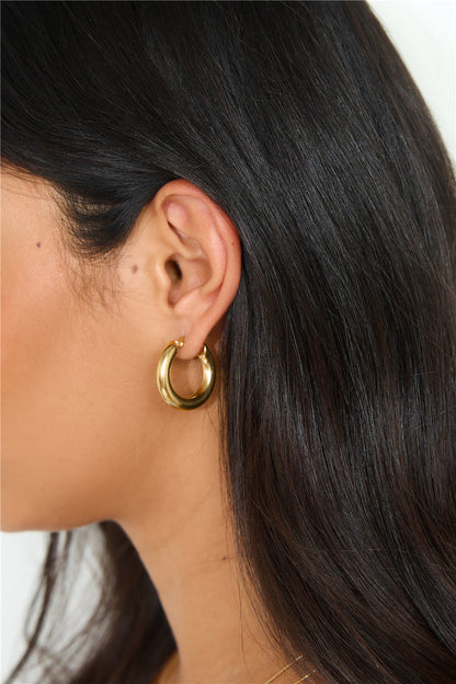 18k Gold Plated Power To Her Hoop Earrings Gold